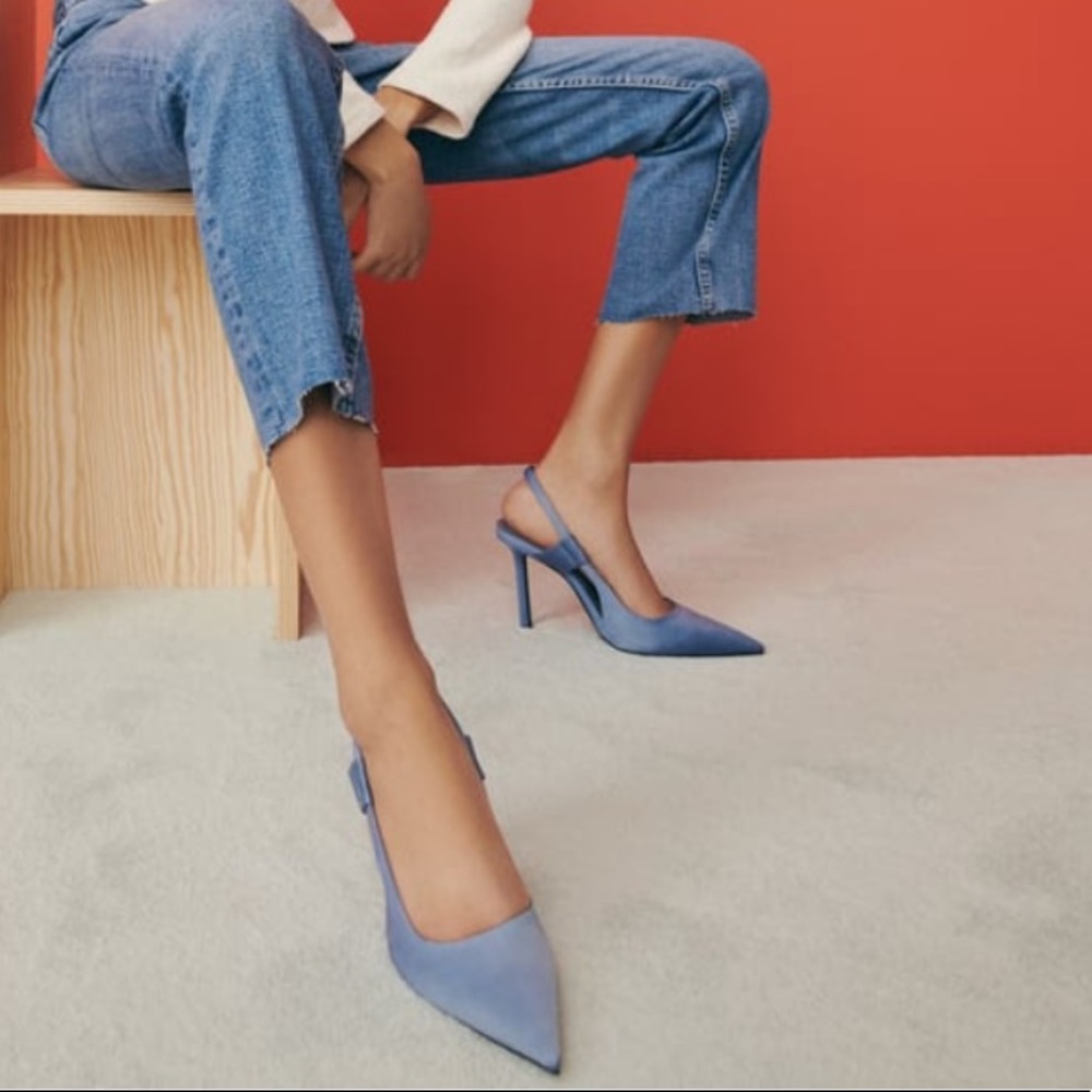 Blue Zara Slingback heels